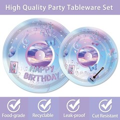 Music 2 Themed Disposable Birthday Tableware (Plates, Napkins, Forks)