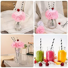 6 Sets Pink Carnations Artificial Flowers, 50’s Theme Party Decorations 58