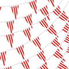 170ft 120pcs Red and White Striped Pennant Banner, Carnival Circus Decoration…