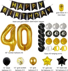 40th Birthday Decorations for Men Women 40th Birthday Party Decor 40 Years Old B