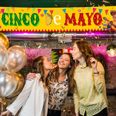 Cinco De Mayo Banner, Large 5 De Mayo Decorations Banner, Mexican Fiesta Cinco D