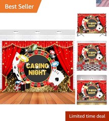 Casino Night Photo Backdrop – 7x5ft Las Vegas Design for Memorable Events