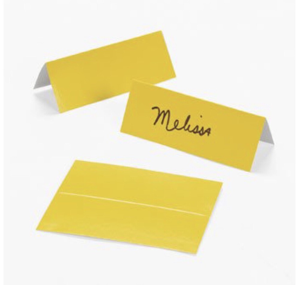 24 YELLOW Place Cards Regular Size Card stock All Occasion Wedding Birthday
