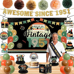 75Th Birthday Decorations for Men Women, 40 Pcs Vintage 1951 Birthday Party Deco