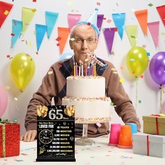 65th Birthday Anniversary Decoration Women Men, Black Gold Back in 1