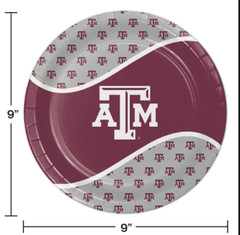 Texas A&M Party Kit for 8 Cups napkins, plates tablecover tailgate NCAA college
