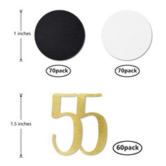 Gold Glitter 55 Confetti 55th Birthday Number Anniversary 200 PCS Decor