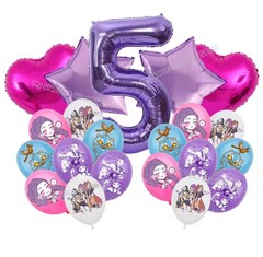 Demon Hunters Birthday Balloon Decoration Set Music Girl Number