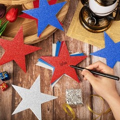 60 Pcs Patriotic Star Cutouts Double Printed Paper Star Confetti Cutouts for …