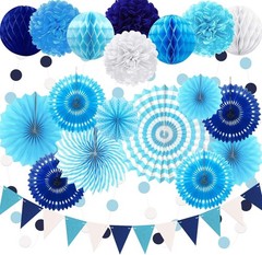 23Pcs Blue Birthday Party Decorations for Boys Men Navy Royal Light Blue | Ho…