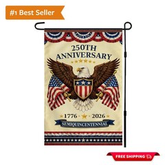 250th Anniversary Garden Flag – Celebrate 4th of July with Bald Eagle Design