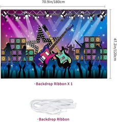 Karaoke Party Decorations Supplies, Large Fabric Rock Star Vacation Party Backdr