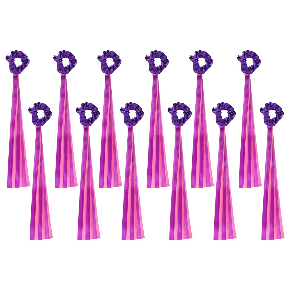 Rainbow Dance Ribbons, Wrist Streamers 20″ & 12 Pcs & Purple & Rose Pink