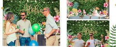 7x5ft Aloha Backdrop Tropical Luau Party Decorations Hawaiian Backdrop for Party