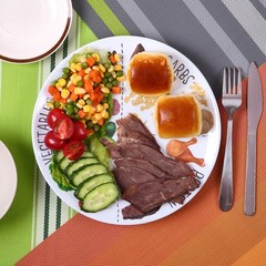 Viynran 10″ Portion Control Plate for Balanced Eating – 10 inch, 1 Pack
