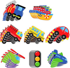 40 Pack Transportation Cutouts Car Bus Train Plane Classroom Decor Kids Party XL
