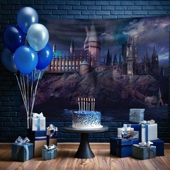ConQuest Journals Harry Potter Hogwarts Castle at Night Backdrop Wall Banner,…