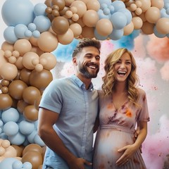 Bear theme Balloon Arch Kit Light Blue beige Tan and Brown Globos cream Ballo…