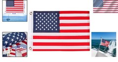 American Flag 12.5»x18» – Heavy-Duty Nylon with Embroidered Stars for Patri…