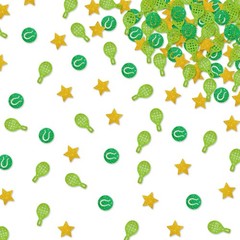 120 PCS Tennis Confetti Green Gold Glitter Racket Table Scatter Decor