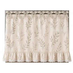 Farmhouse Oven Curtain Secure Ribbon Ties Easy Tie-on Design Manual Wash Care