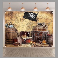 NWOT 7x5ft Fabric Pirate Backdrop Banner