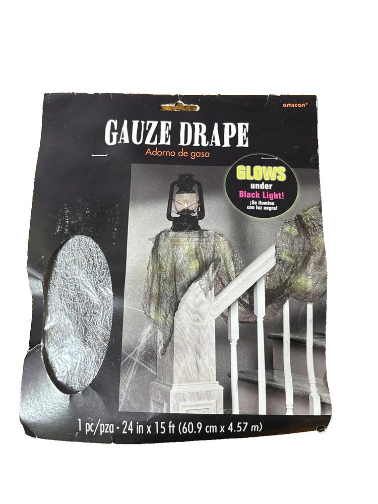 Amscan Gray Gauze Drape Halloween Decoration, 15, 1 Pc