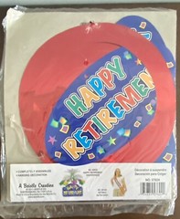 HAPPY RETIREMENT Whirls Hanging Party Decor, Three Count. See **