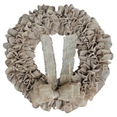 Rustic Burlap Wreath for Home Entryway Decor All Season Indoor Outdoor