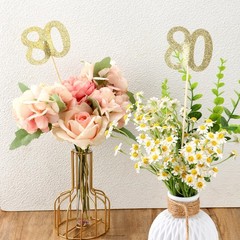 20 PCS 80th Birthday Decorations, Double Sided Glitter 80th Birthday Centerpi…