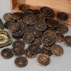 Pirate Coins Gold 10-50pc Plastic Metal 3.8cm Kids Birthday Party Treasure Chest