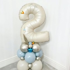 Cream Number 2 Balloons,40 Inch 2 Balloons Giant Helium Foil Mylar Beige 2