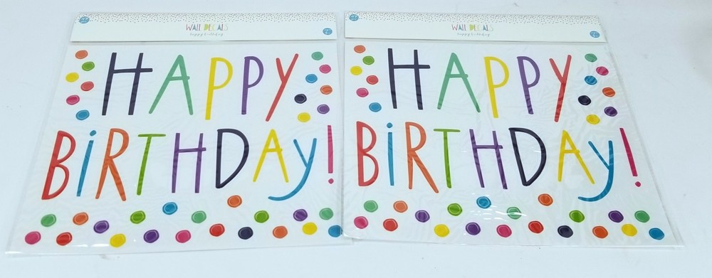 2 Sheets of 47 Count Each – Decorative Wall Art for Any Occasion, Happy Birthday