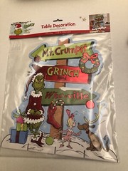 Traditional Grinch Directional Table Decoration Sign 13.5” x 12.5 Decoration