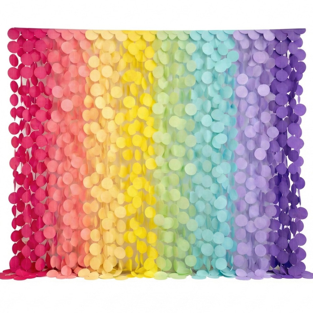 Ultimate Big Circle Dots Party Garland Streamer Backdrop (290 Ft Total, 40 St…
