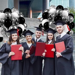 60pcs Black and Silver Balloons 12inch, Black and White Balloons with Metalli…