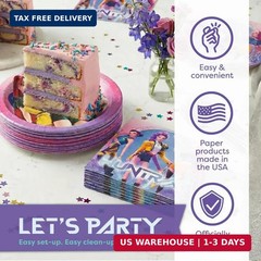 KPop Plates and Napkins – 32 Pack | Dessert-Sized | KPop Demon Hunters Birthday