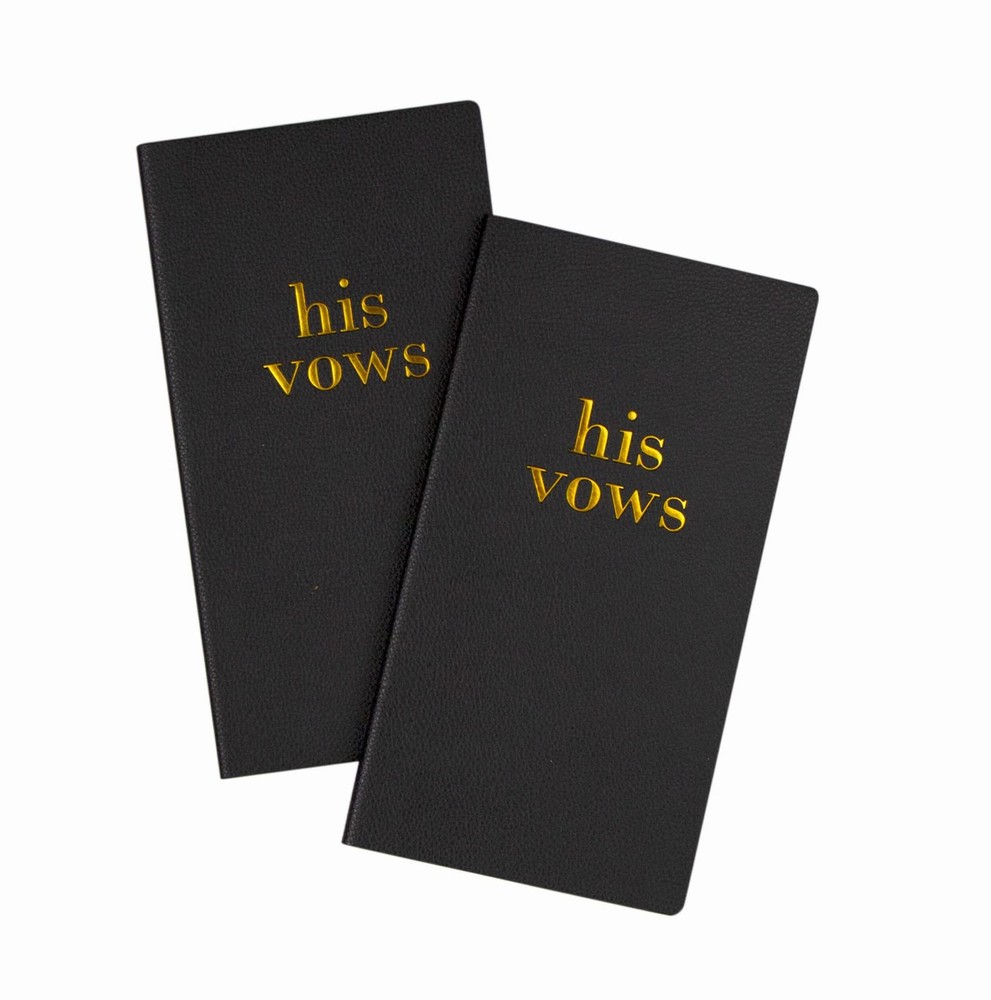 LGBTQ Premium Leather Vow Books His His Booklet Wedding Essentials Black Set
