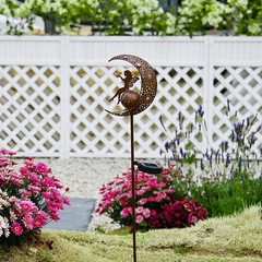 Solar Fairy Moon Garden Stake Light Iron Frame for Outdoor Garden Decor