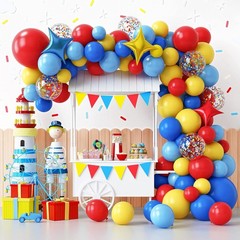 Carnival Circus Theme Party Decorations, Primary Color Balloon Arch Kit, 120p…