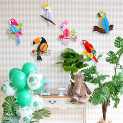 KESOTE 6 Pieces Hawaiian Tropical Parrot Bird Honeycomb Hanging Party Decoration