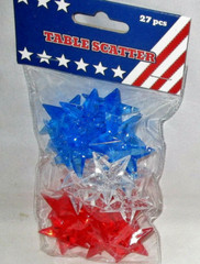 Patriotic Stars Table Scatter Decor 27 Count Red Blue Clear July 4th