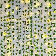 Freyalife Fake Vines 24Pack Vines-160LED, Ivy String Lights-usb Battery Box