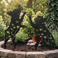 2 Pack Metal For Dog Garden Stakes for Sidewalk Balcony Fence Outdoor Use