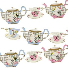 Truly Alice Hanging Teapot Bunting (13 Ft.) for a Tea Party, Multicolor