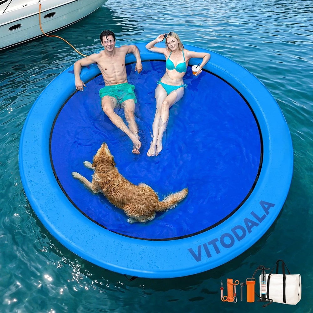 Water Hammock Heavy Duty, Large Pool Float Lake Floats for Adult, Round Infla…