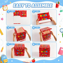 6 Pcs Back to School Decoration Boxes Set First Day of School Balloon Block Deco