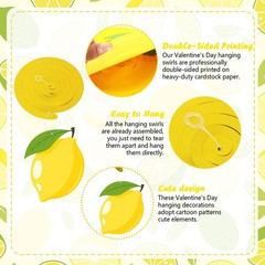 20Pcs Lemon Hanging Swirl Decorations,Yellow and Pink Just A Drop Older Lemon…