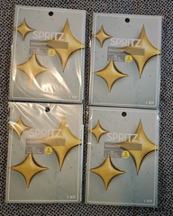 Spritz Brand 4 Packages-3 Count Gold Star Shaped Ballons Holiday Christmas Party