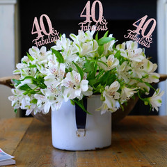 10-Pack Double Sided Fabulous and 40th Birthday Centerpieces for Tables, Number
